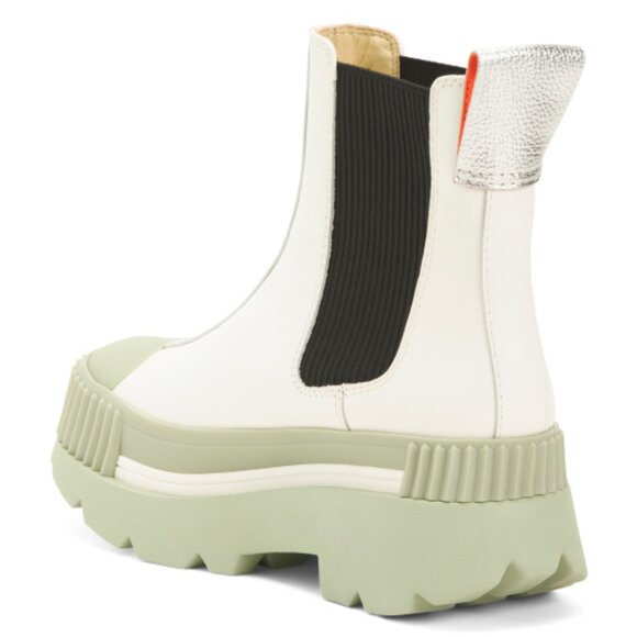 NEW 4CCCCEES Suede Esker Chelsea Boots white multi for women 1368tn - Picture 2 of 12